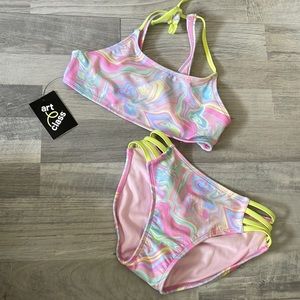 ❤️ 3/$30- Cute Art Class 2-piece swim wear for girls